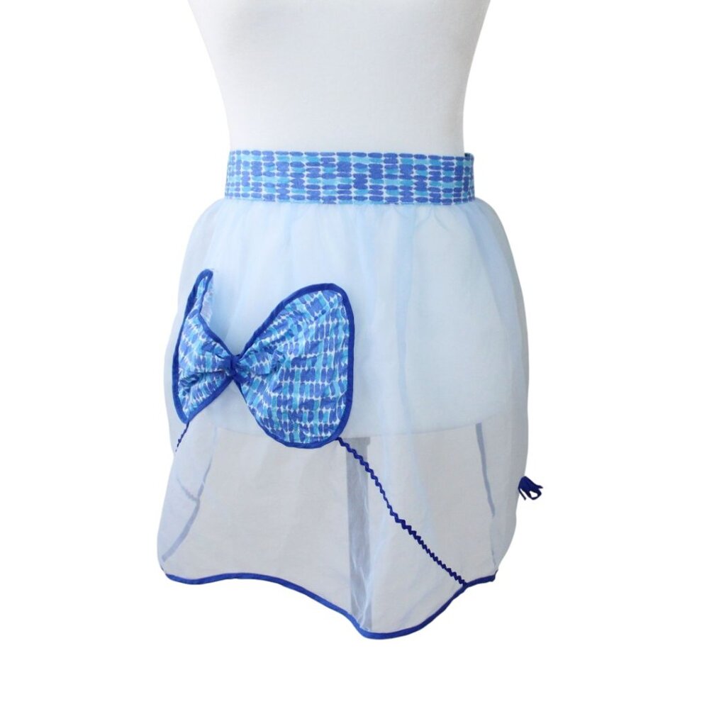 Vintage Kitchen Apron Cooking Baking Waist Apron Cute Bow Pocket Sheer A27